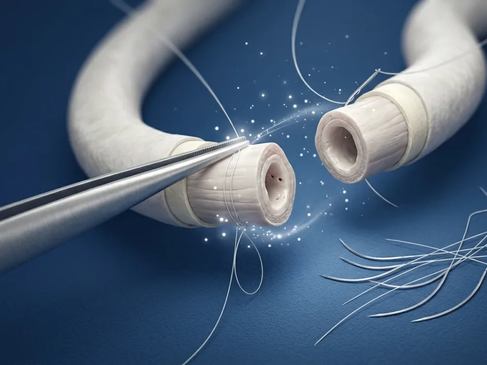 Ilustração médica — reversão de vasectomia